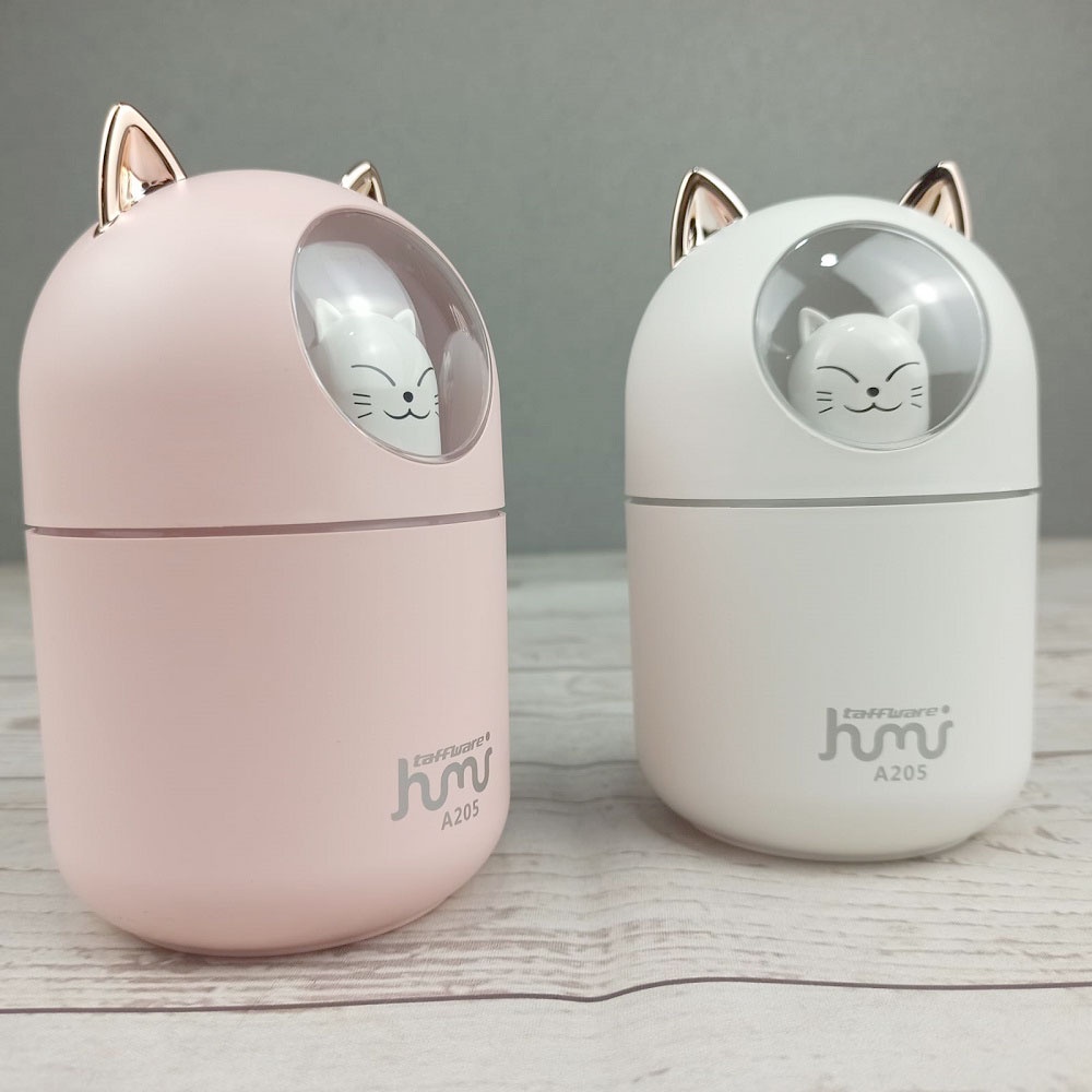 G8A taffware humi humidifier pelembab udara aromatherapy oil diffuser cute cat design 300ml - a205 - pink Or-i