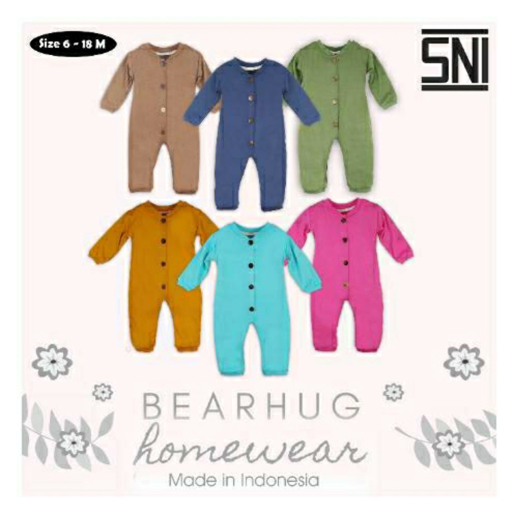 ♥BabyYank♥ Bear Hug Baby Jumper Panjang - Jumsuit Sleepsuit Sleepwear - Baby HomeWear Jumper HKX100B