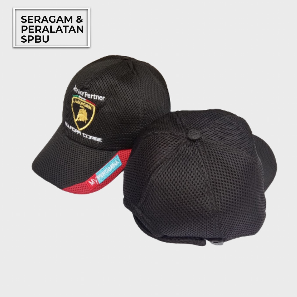 Topi Pria Keren / Topi Promosi Spbu My Pertamina Pertamax Turbo / Topi double mess