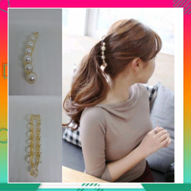 Jepit Rambut Pisang Mutiara - Jepit Rambut Pisang Mutiara Transparant