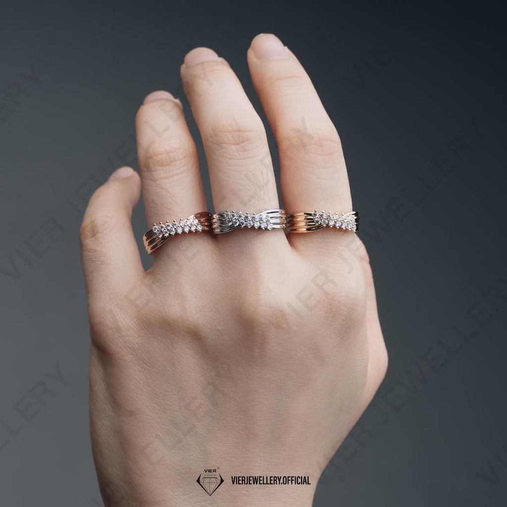 Vier Jewellery - Vier Edition Ring 11661 cincin bronze crystal zirconia, cincin lapis emas replika b