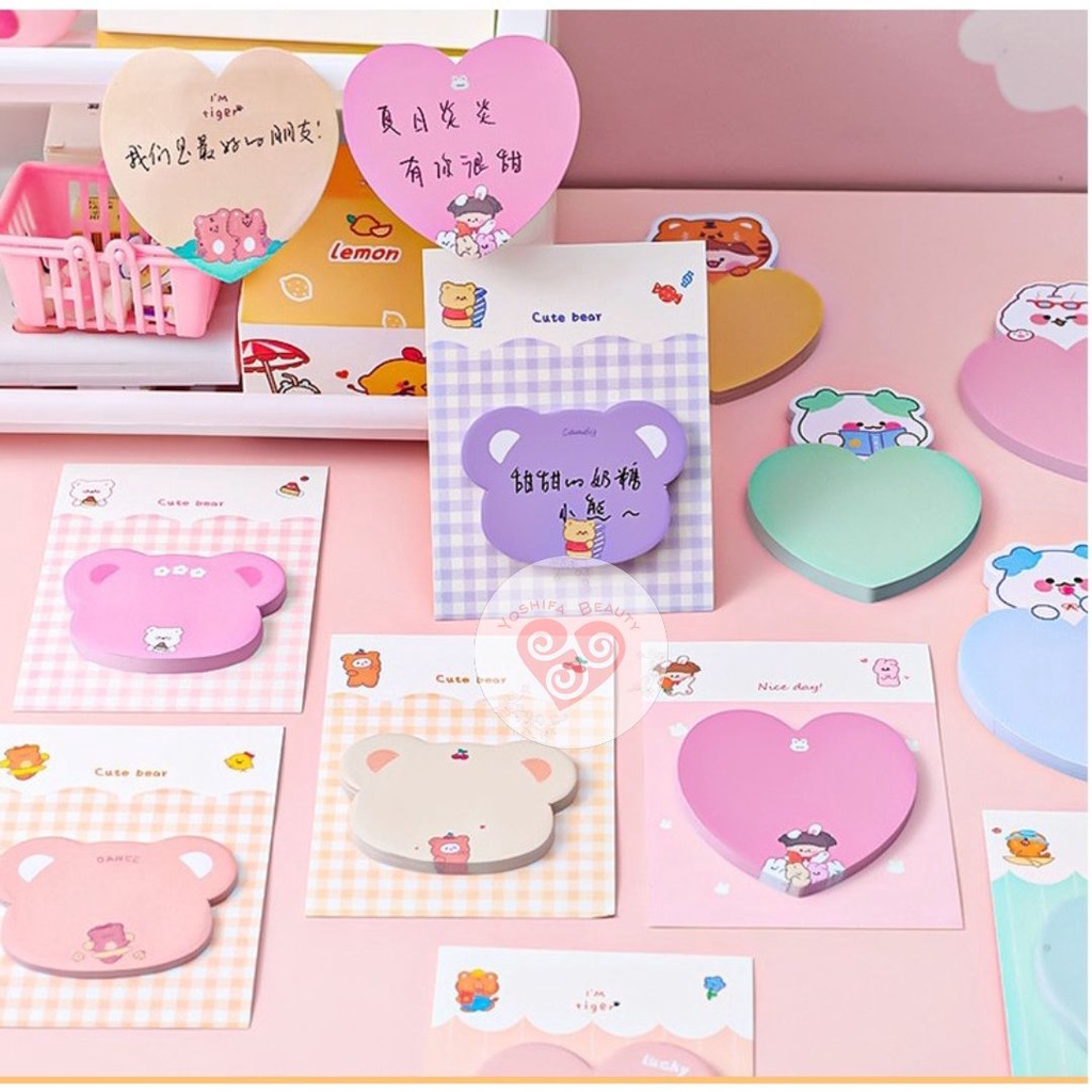 

Sticky Note Lucu Korea Heart Love Bear Hear Cute