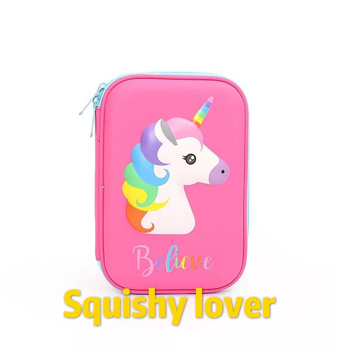 

Kotak pensil dan alat tulis smiggle EVA hardcase unicorn 3D waterproof