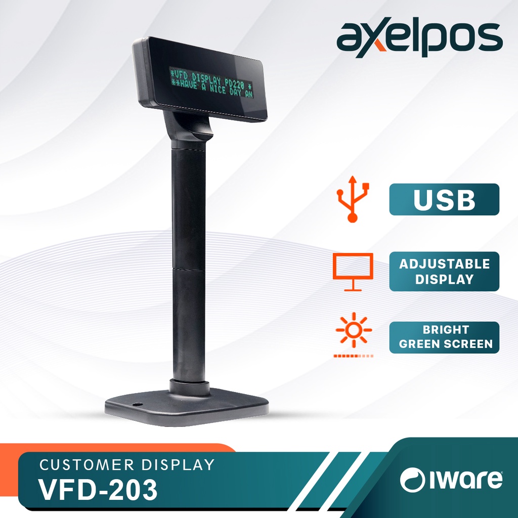 CUSTOMER DISPLAY INDOMARET POLE DISPLAY VFD 203 - VFD203 USB