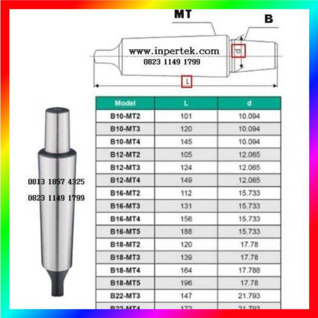 MT2 B16 AS CHUCK ARBOR KEPALA MESIN BOR DUDUK DRILL 13mm