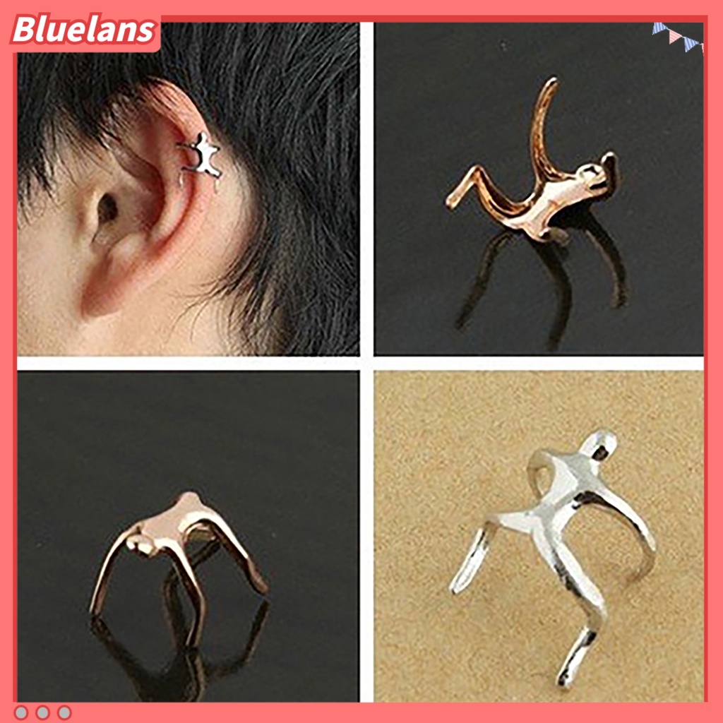 Bluelans 1Pc Ear Clip Small Man Shape Ear Decoration Non-piercing Women Cartilage Earrings