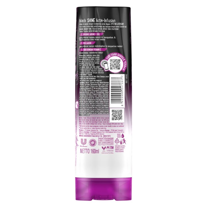 Sunsilk kondisioner Black Shine 160ml Conditioner 160 ml Kemasan Lama 170ml