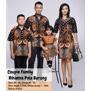 aneka batik  Family  Dress  Rihanna Pola Burung batik  