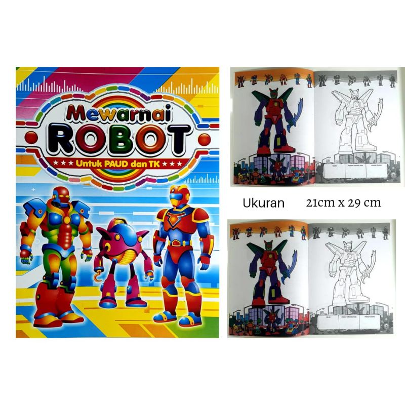 BOEDIONO - Buku Mewarnai Robot Untuk Paud & Tk (ukuran 21x29)
