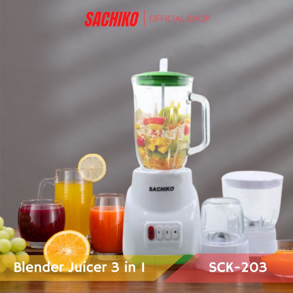 Sachiko Blender Juicer Elektronik 3 IN 1 Kapasitas 1,2 L SCK-203-0