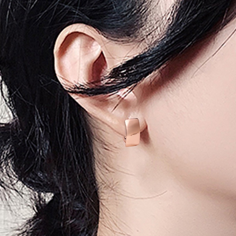 Anting Bentuk Persegi Warna Rose Gold Untuk Wanita