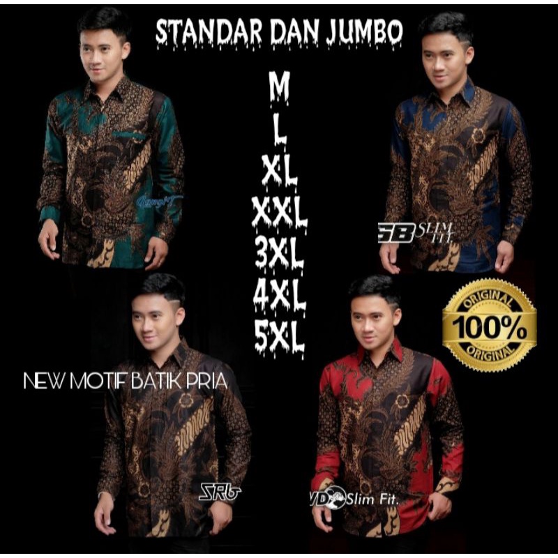 kemeja batik lengan panjang size jumbo/batik pria/batik modern