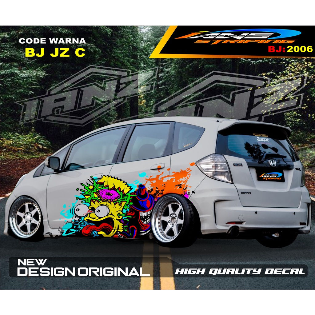 STIKER VARIASI MOBIL HONDA JAZZ BRIO AGYA AYLA / VARIASI STICKER BODY SAMPING MOBIL BRIO MOBIL JAZZ / STIKER MOBIL