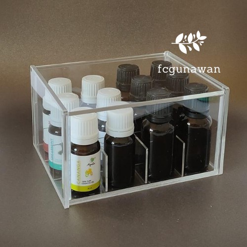 Box Essential Oil Akrilik untuk Botol 15ml (12Slot) Acrylic