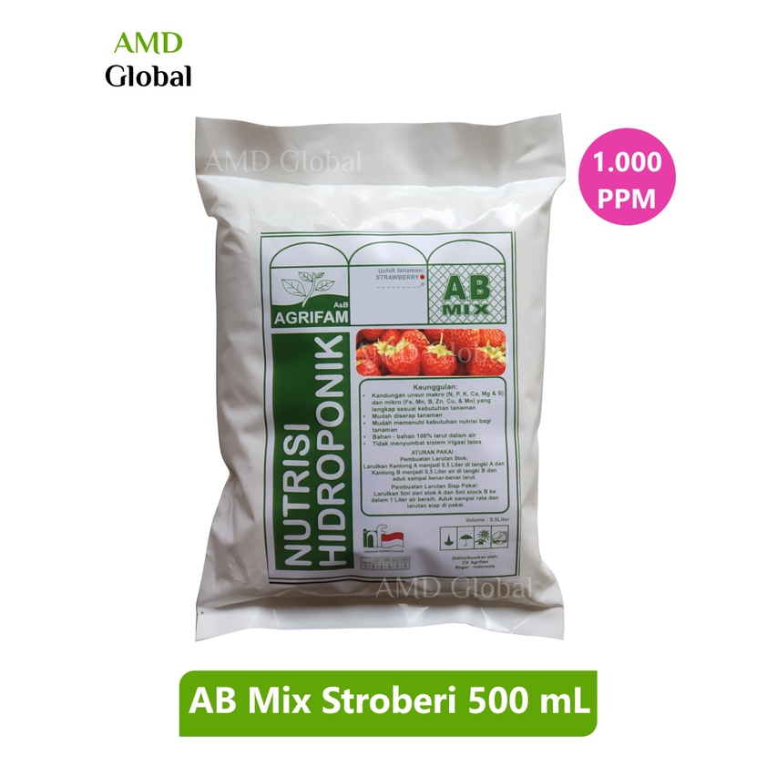 Nutrisi Hidroponik AB Mix Buah Stroberi / Strawberry 500 ml