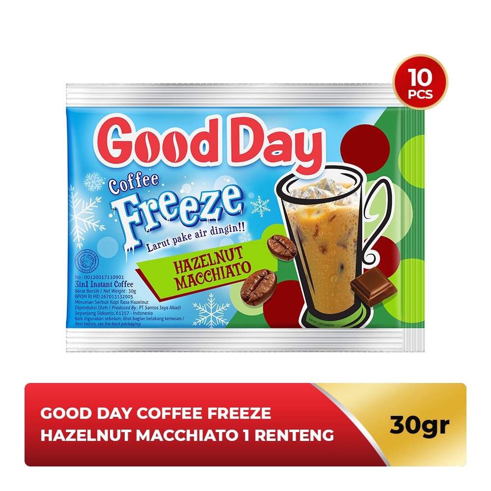 

Good Day Freeze Hazelnut Macchiato Renteng [10 Sachet / 30 gr]