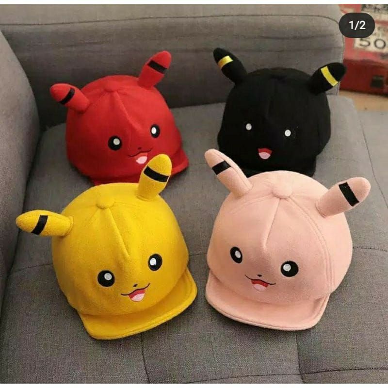 Topi Bayi Karakter Pikacu/ Topi pikachu/pokemon