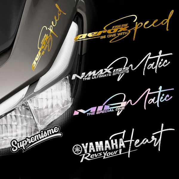 Stiker Motto Aerox NMAX / Sticker Motor Pelan Aerox NMAX YAMAHA Mio Signature / Stiker Signature Aerox NMAX YAMAHA Mio / Sticker Chrome Aerox NMAX YAMAHA Mio Glossy Waterproof / Sticker Hologram Signature Aerox NMAX YAMAHA Mio