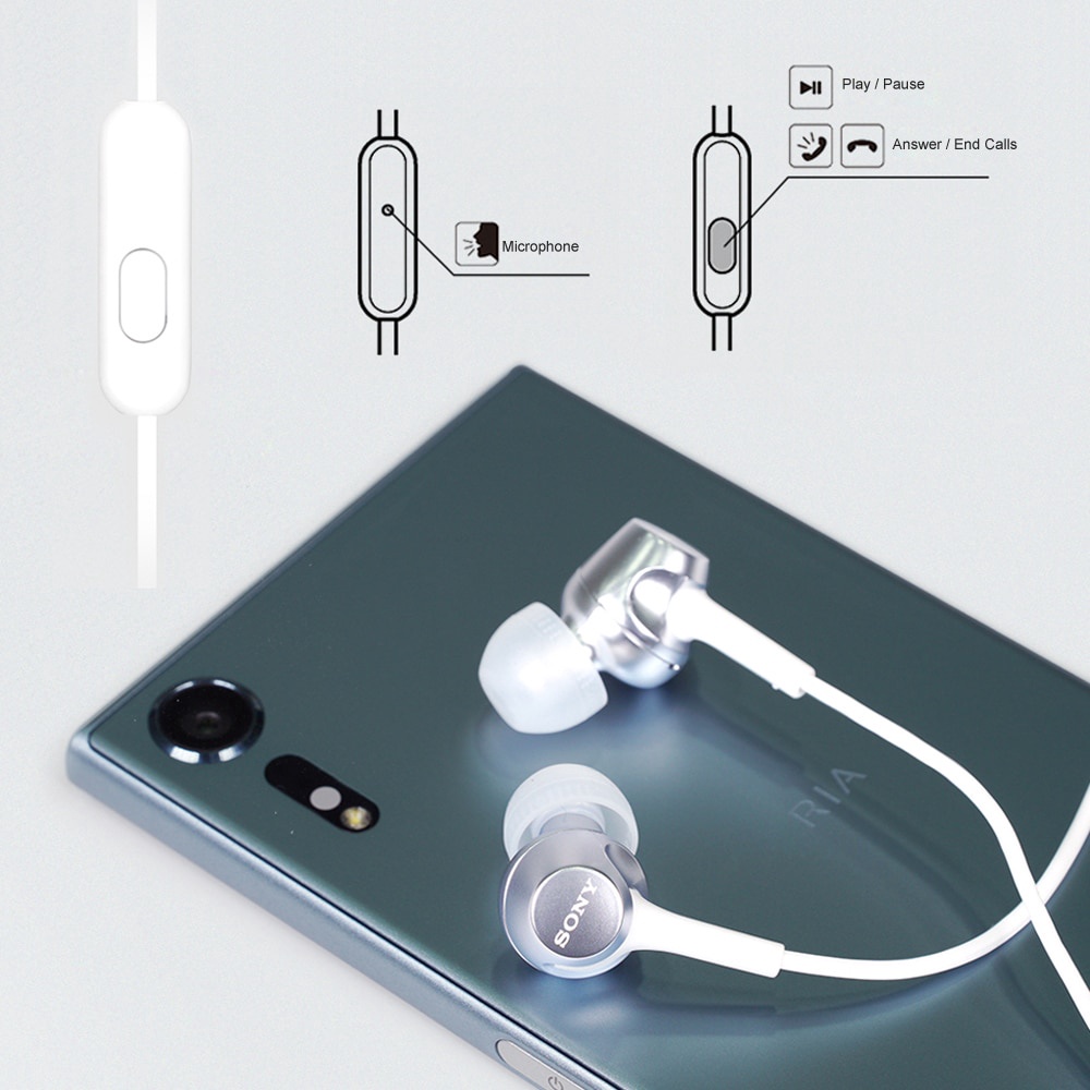 Sony MDR-EX250AP Headset Stereo Dengan Kabel + Plug 3.5mm + Mikrofon Untuk Mendengarkan Musik