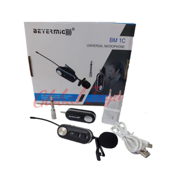 mic clip on beyermic bm1c single wireless clip on microphone beyermic bm 1c mic jepit wireless mic kancing tanpa kabel mic wireless recharge
