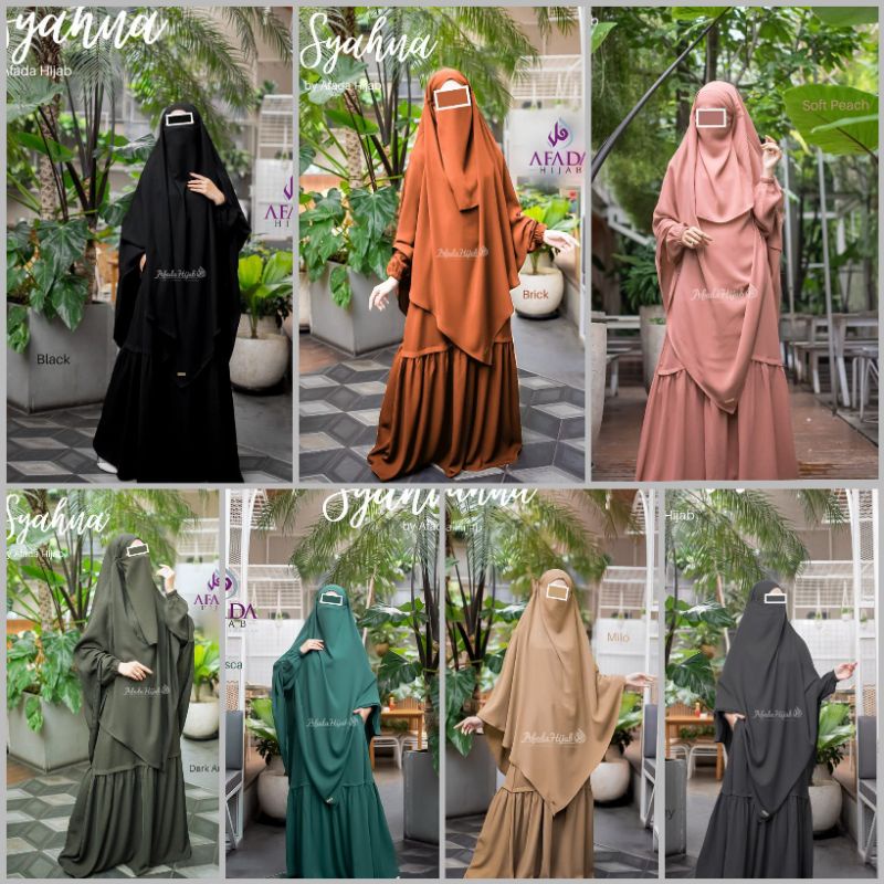 AFADA HIJAB SYAHNA SET SYARI WARNA DAN JETBLACK