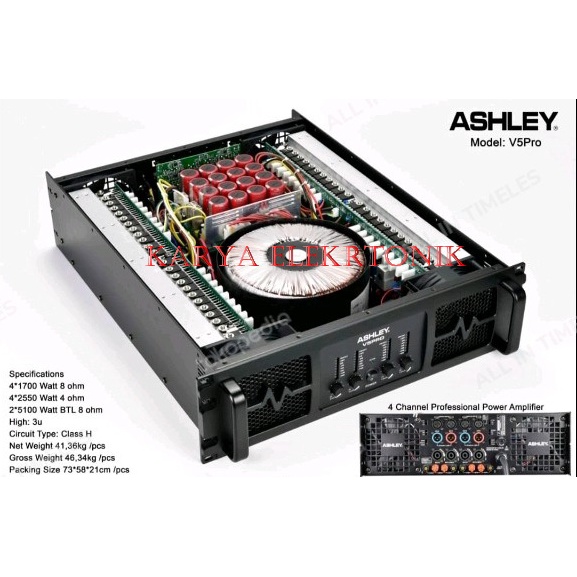 Power Amplifier Ashley V5PRO Original 4 Channel V5 PRO