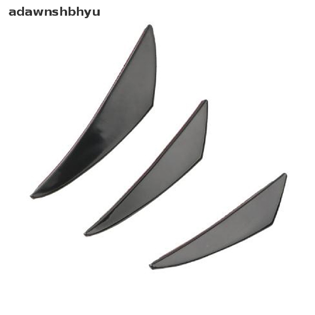 Adawnshbhyu 6Pcs Mobil Bumper Depan Lip Splitter Sirip Body Spoiler Canards Refit Gloss Black