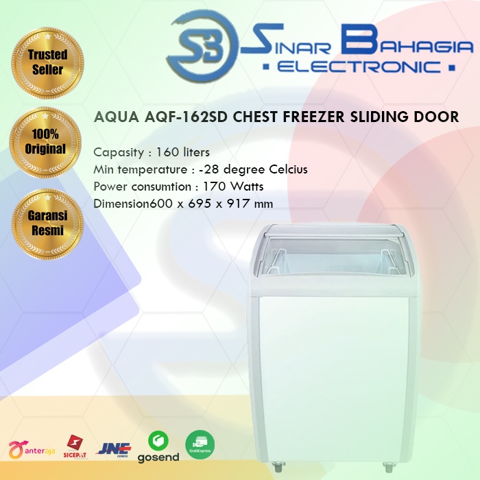 AQUA AQF-162SD CHEST FREEZER SLIDING DOOR (NEW) (KHUSUS BANDUNG)