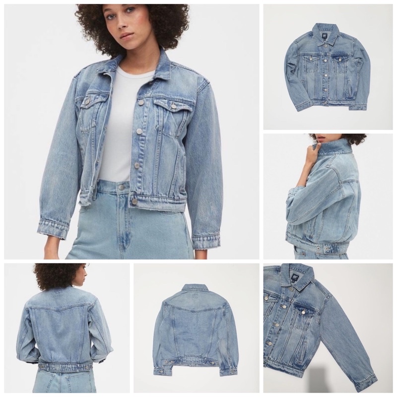 Ready Oversize Cropped Crop Women 90s Denim Jacket Jaket Bigsize Outer Jumbo Jaket Jeans Pendek Wani