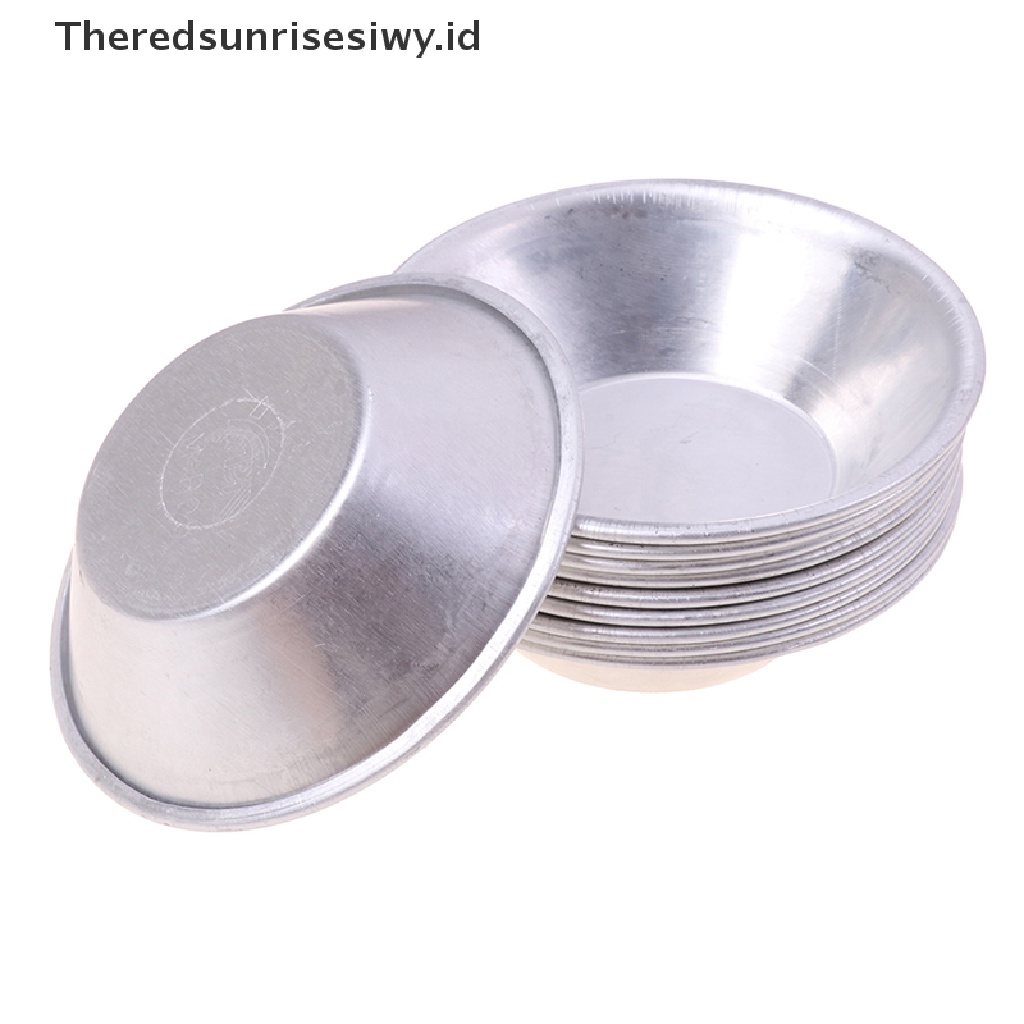 # Alat Rumah Tangga # 10pcs Cetakan Cupcake / Kue Tart Bentuk Bulat Bahan Aluminum Alloy