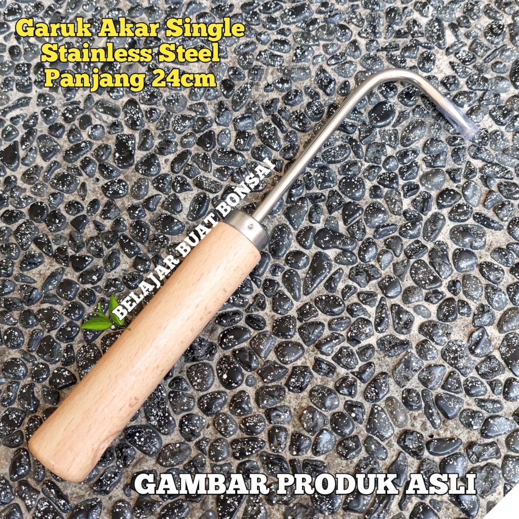 Alat Garuk Akar Mata Tunggal Stainless Steel Panjang 24cm