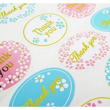 Paper Tags Sticker &quot;THANK YOU&quot; - Oval Letter (1sheet/24pcs)