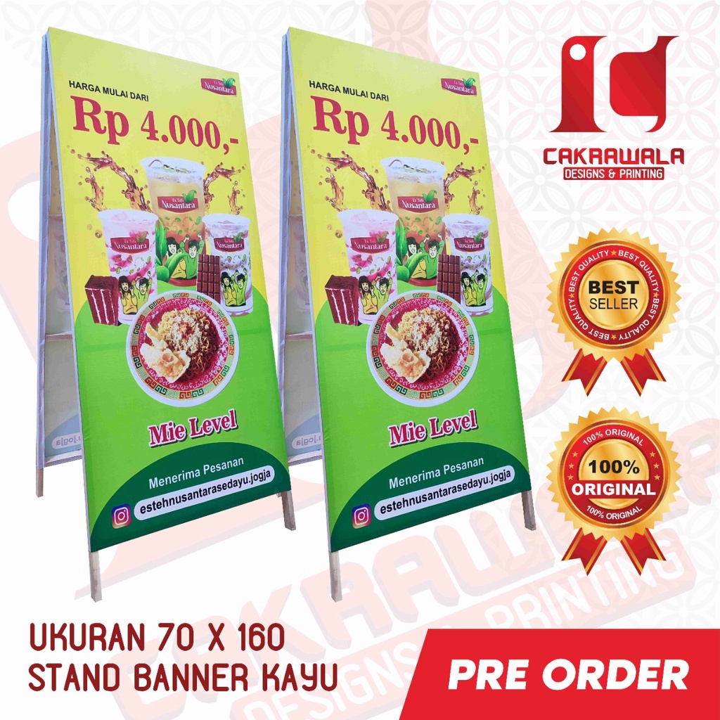 Jual Stand Banner Kayu Ukuran X Standing Banner Kayu Promosi