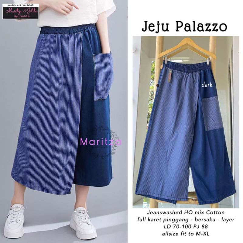 jeju palazzo celana jeans by maritza