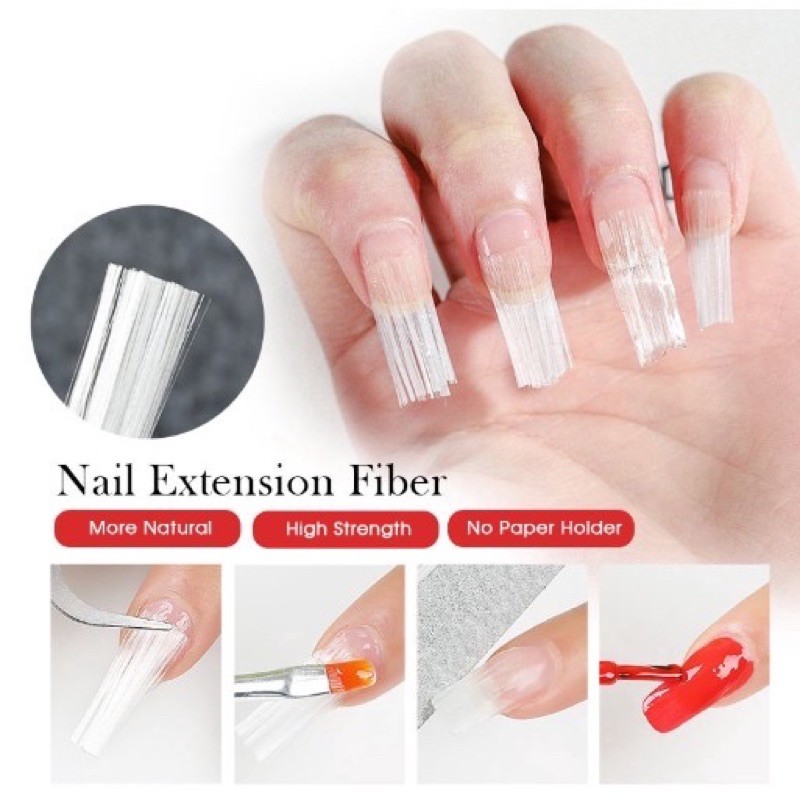 10pcs NAIL FIBER EXTENSION / sambung kuku fiber nail gel extension half tip