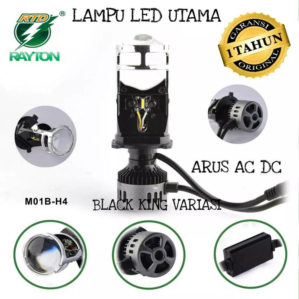 Lampu H4 Rayton Lampu Utama Mini Projector Led Lampu Depan Lampu Motor RTD LED M01B