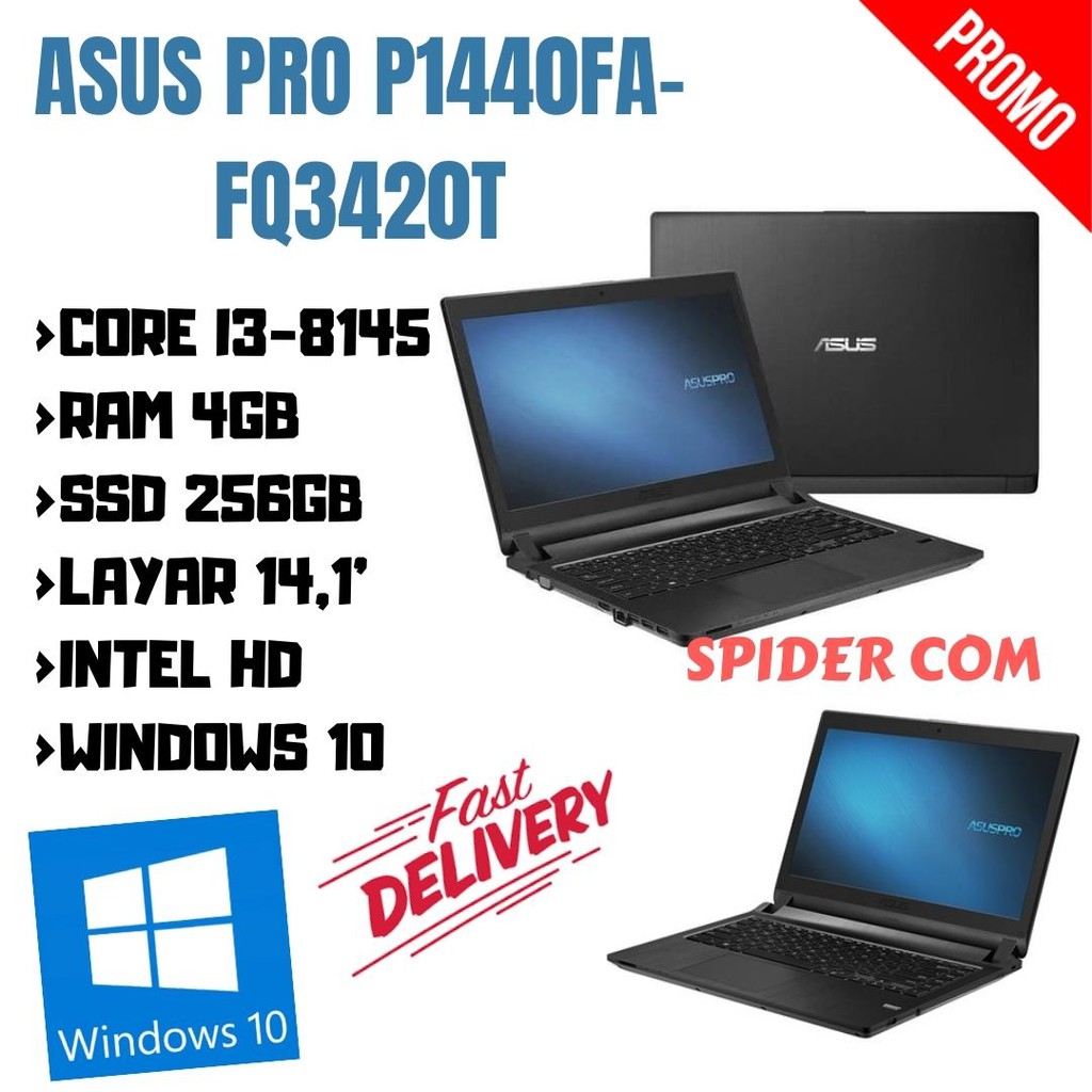 ASUS PRO P1440FA-FQ3420T CORE I3-8145/RAM 4GB/SSD 256GB/14,1'/INTEL HD/WIN 10