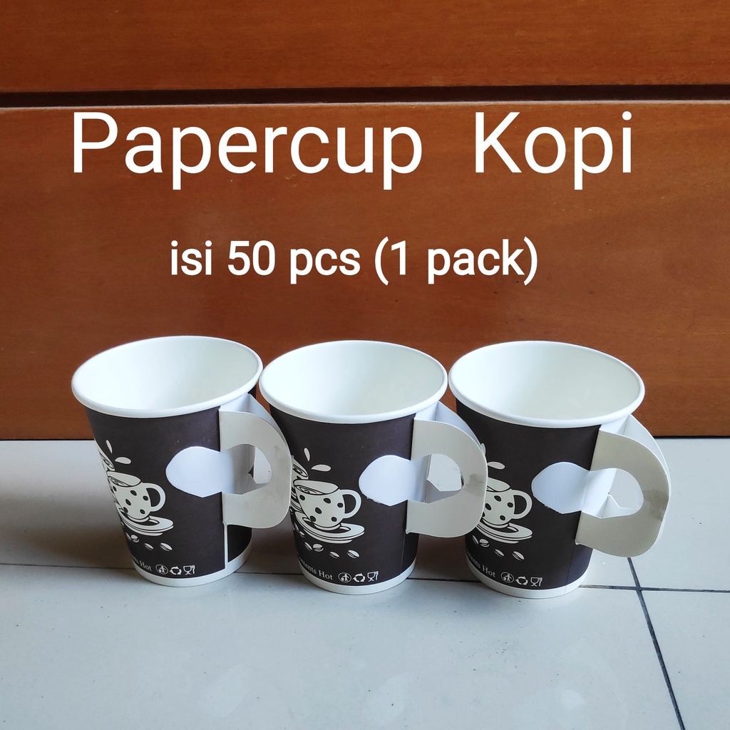 PaperCup Kuping (isi 50pcs), Paper cup, Gelas Kertas, Gelas Kopi