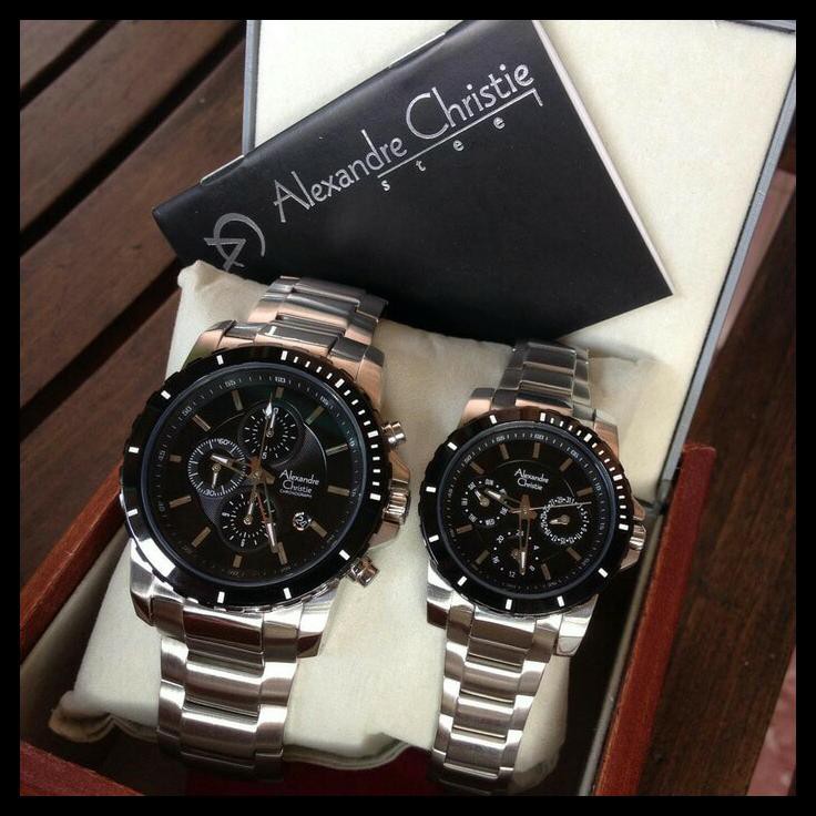 (Murah) Alexandre Christie Ac6141 / Ac 6141 Jam Tangan Silver Couple 