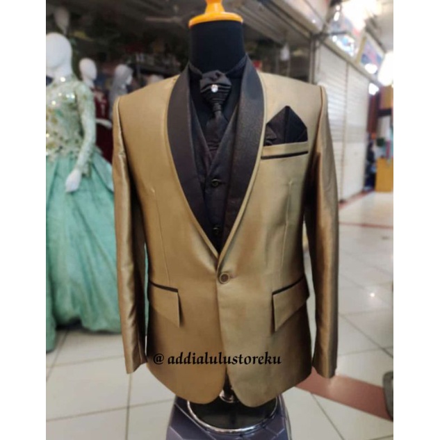 Jas pengantin pria mocca tua tuxedo/jas wedding pria mewah mocca/jas formal pria modern