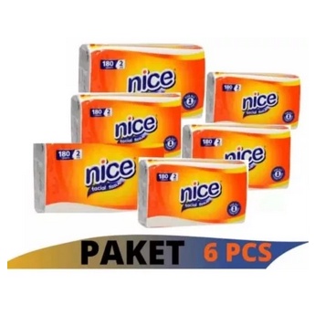 ( PAKET ISI 6 ) TISU NICE 180 SHEET 2PLY FREE ONGKIR !!