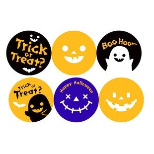 STH3 stiker halloween sticker packing kue cookies hantu labu tengkorak