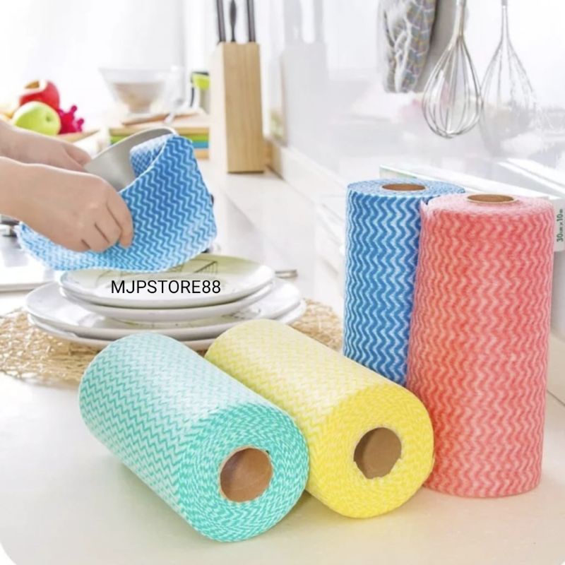 Tissue Kain Roll Gulungan Pembersih Piring Dapur Minyak Multi-Fungsion