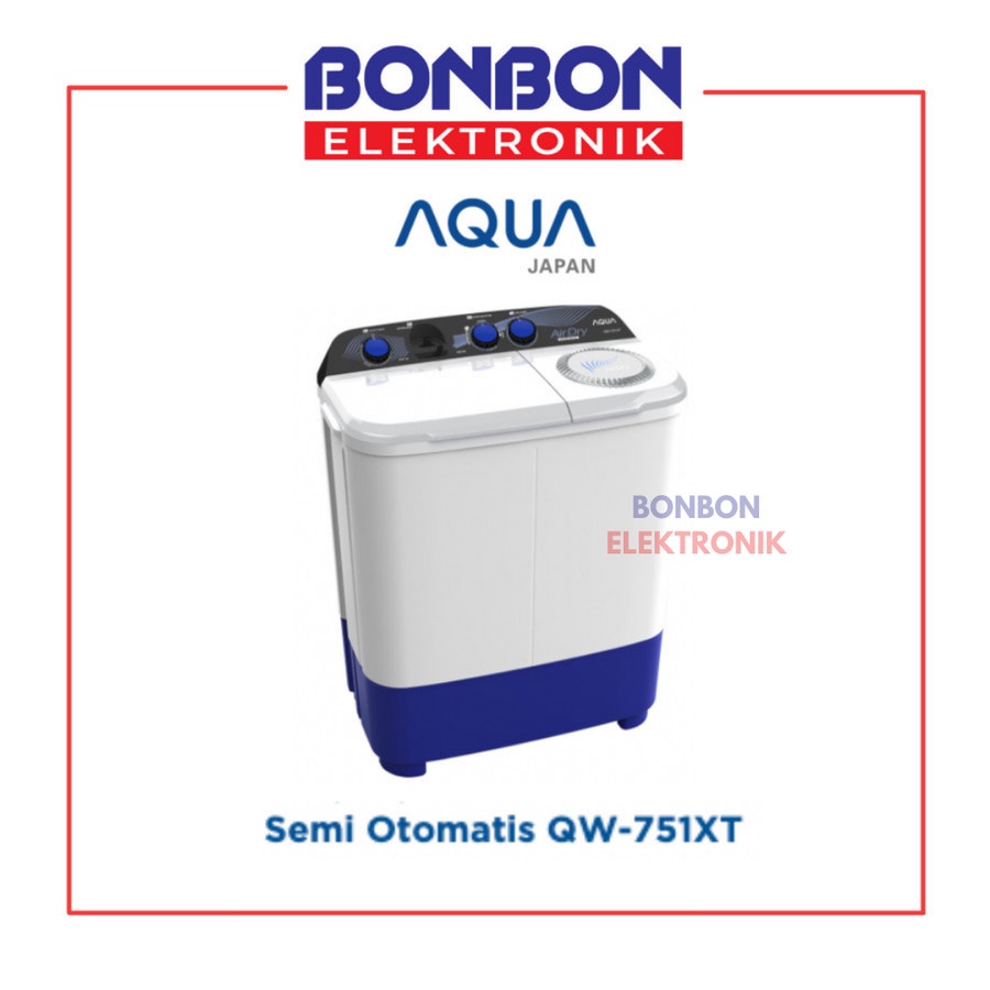 AQUA Mesin Cuci 2 Tabung 7KG QW-751XT / QW 751 XT / QW751XT