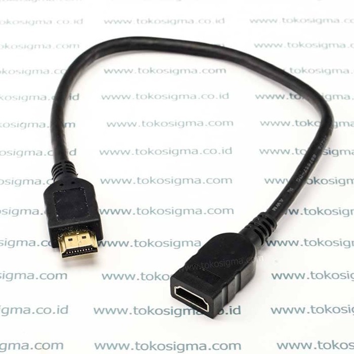 KABEL HDMI 33cm Cowok Cewek Perpanjangan HDMI Extension M-F Gold plate