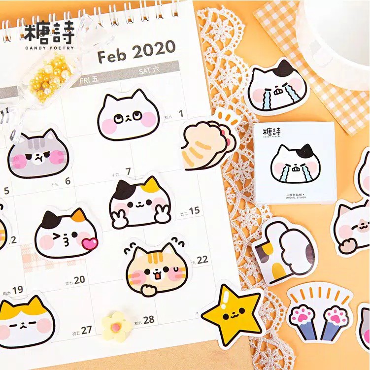 

STICKER DECO CARTOON CAT 2 SCRAPBOOK DIARY JOURNAL DIY LOVERSTUFF