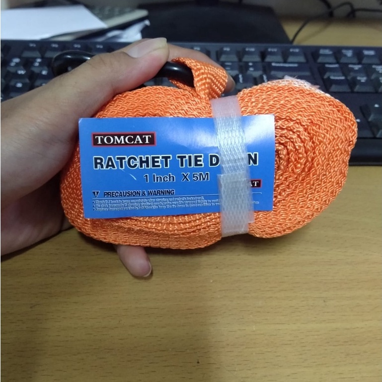 KUALITAS SANGAT KUAT !! Ratchet Tie Down Cargo Lashing Belt 2&quot; x 10M Pengikat Barang ALAT PENGIKAT BARANG RAHCHET TIE DOWN TOMCAT