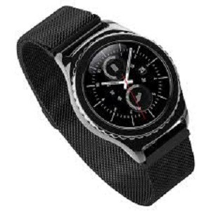 Black Milanese loop Strap Band for Samsung Gear S2 Classic