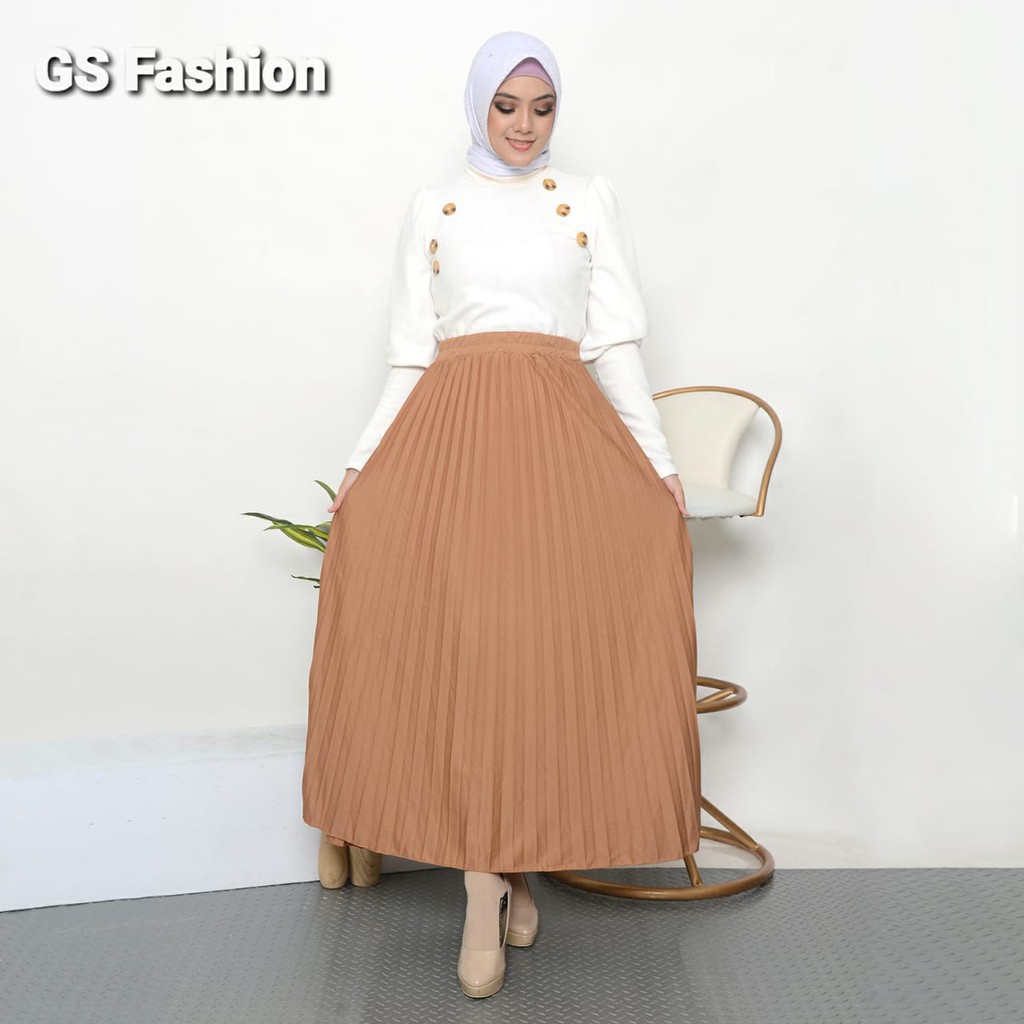 ROK PLISKET DEWASA PREMIUM//BAWAHAN WANITA//ROK PLISKET MAYUNG-Mocca