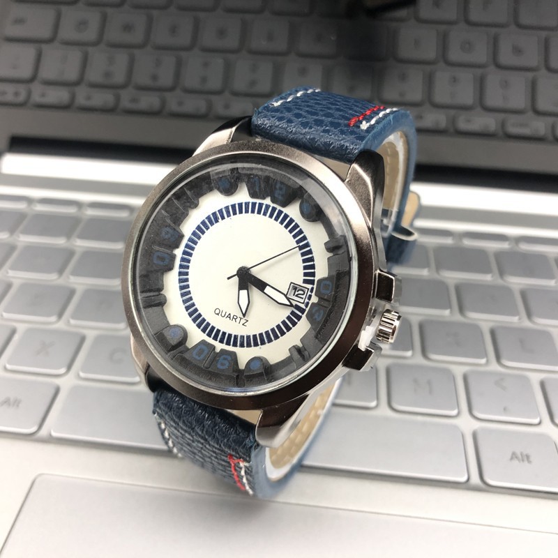 ✅[COD] Jam tangan karet Kulit vios murah import grosir premium dual arloji pria tanggal Fashion M81